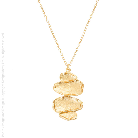 Kurva Necklace by Texture in Gold
