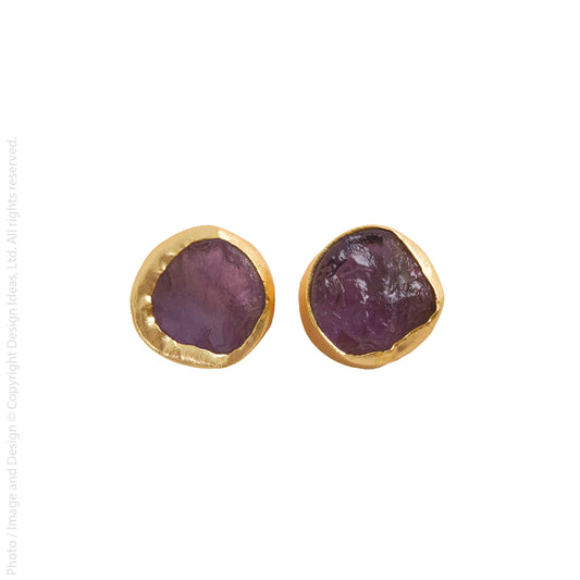 Permen Earrings by Texture in Amethyst