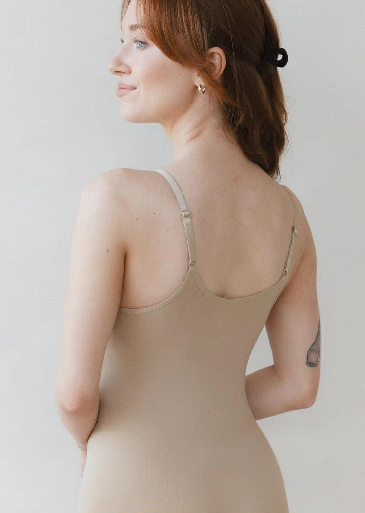 Mid-Thigh Sculpting Shapewear in Tan by Elietian