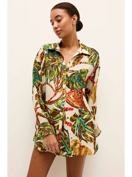 Nico Beach Shirt by Marie Oliver in Jungle