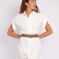 Ezra Studded Leather Belt with Square Buckle by Amsterdam Heritage in Taupe