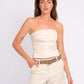 Ezra Studded Leather Belt with Square Buckle by Amsterdam Heritage in Taupe