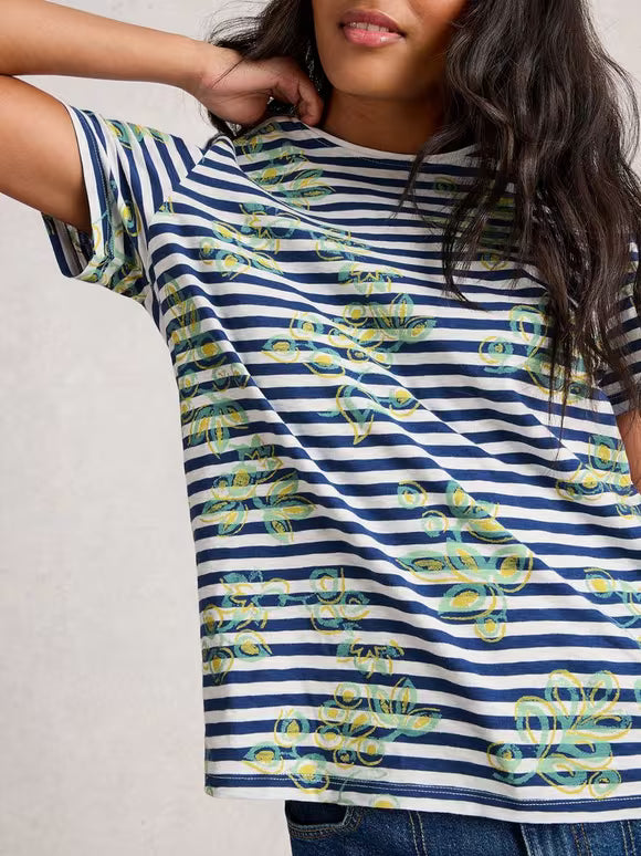 Abbie Tee by White Stuff in Blue Stripe