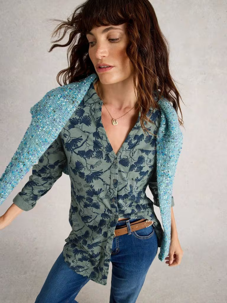 Annie Longline Shirt by White Stuff in Green