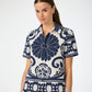 Abba Top by Trina Turk in Sumi Blue/Whitewash