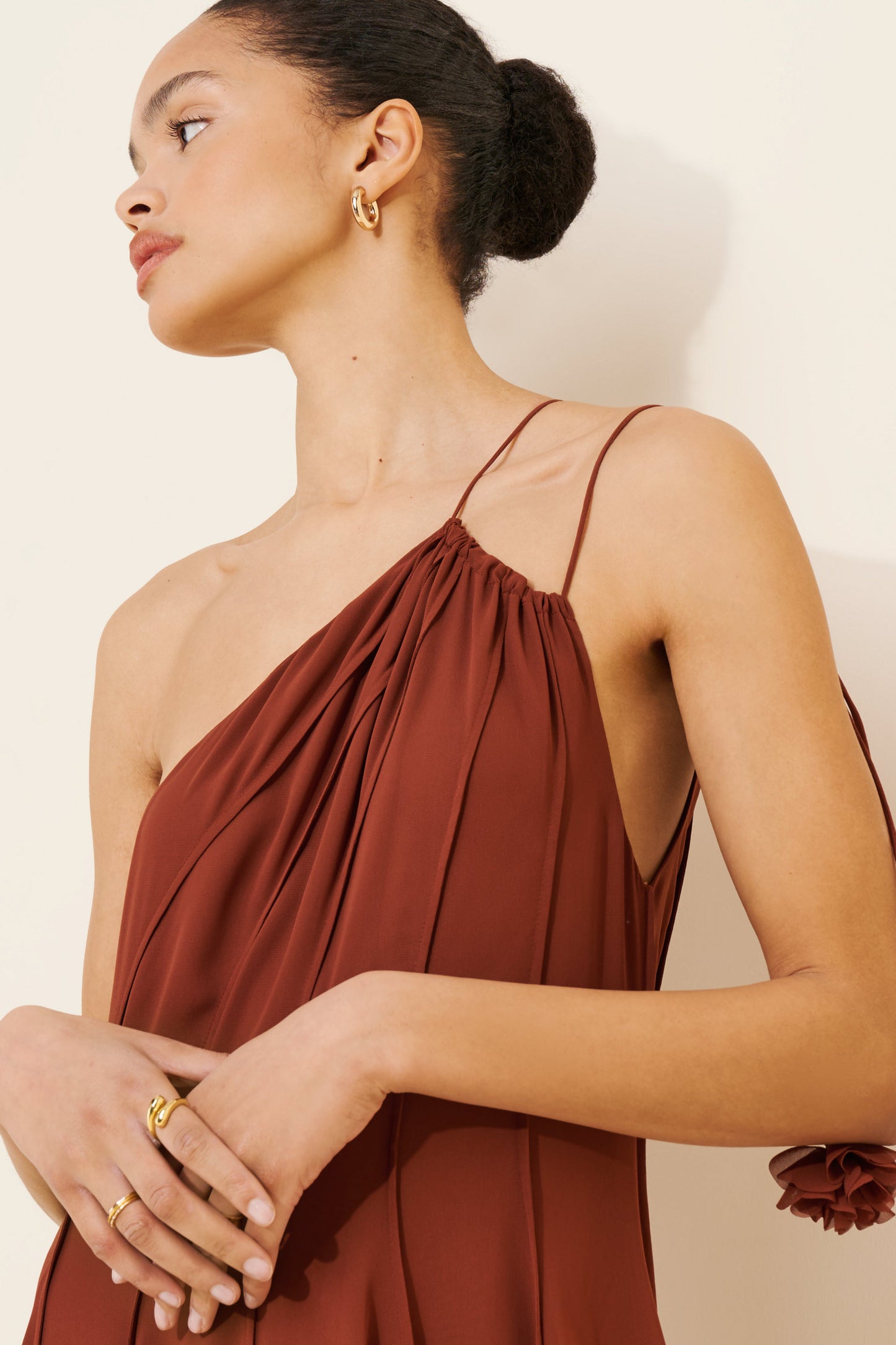 Paislee Dress by Exquise in Brown