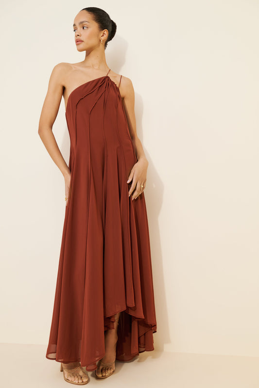Paislee Dress by Exquise in Brown