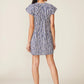 Linen Blend Dress by ANTHEM the label in Navy/Pearl