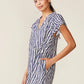 Linen Blend Dress by ANTHEM the label in Navy/Pearl