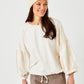 Bo Bubble Sleeve Sweat with Drawstring Hem by Suzy D London in Winter White