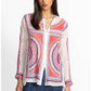 The Audrey Mandarin Collar Shirt by Johnny Was in Maura