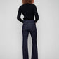 Bootcut Leg 5 Pocket Stretch Denim by Charlie B in Deep Blue