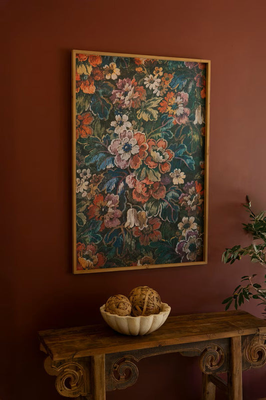 Framed floral printed  paper by Kalalou