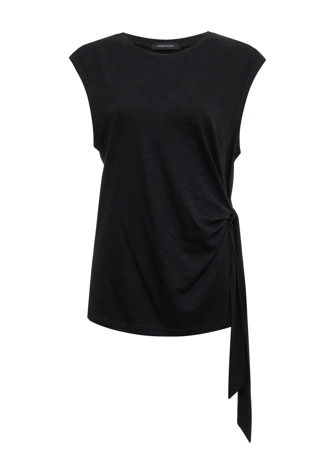 Side Tie Muscle Tee by Sanctuary in Black