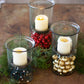 Mini glass candle cylinders w rustic insert (small) by Kalalou