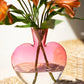 Large Glass heart vase by Kalalou in ombre pink