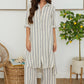 Stripe Wide Leg Linen Pant by Milio Milano in Beige/Blue