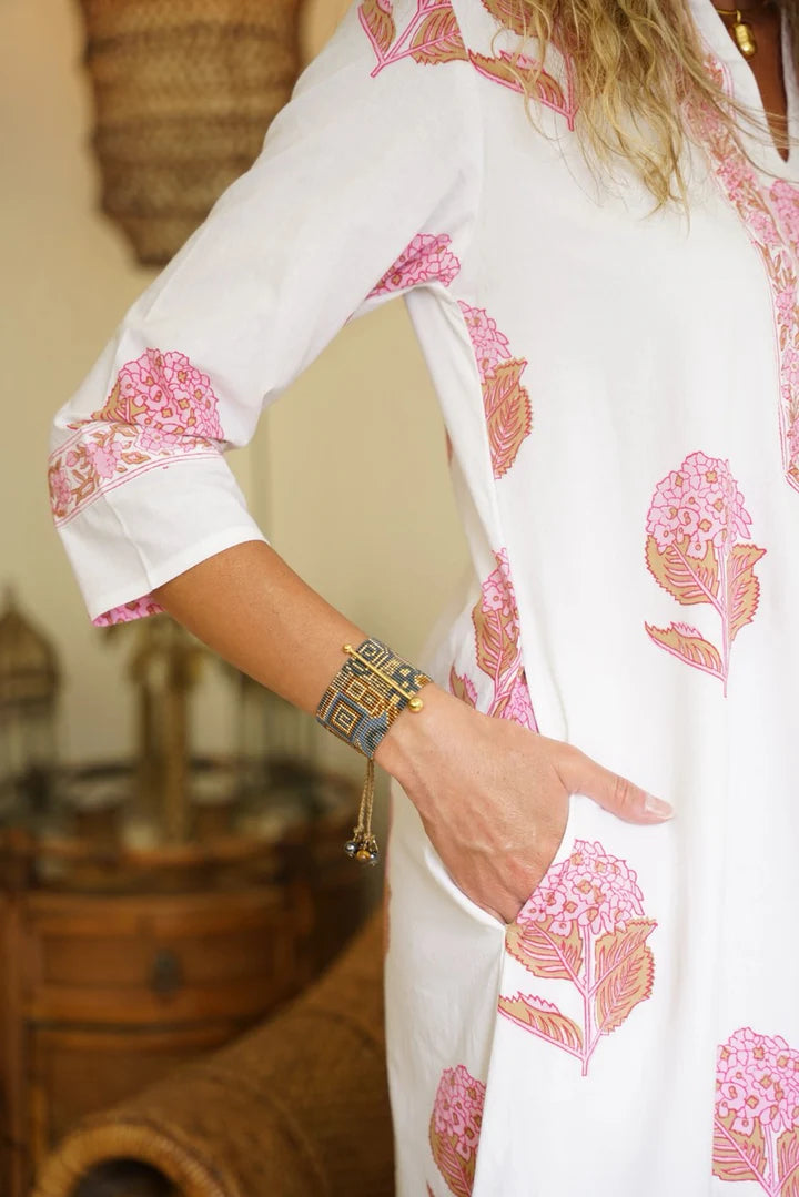 Kaftan Dress by Just Darviny in Hydrangea Pink