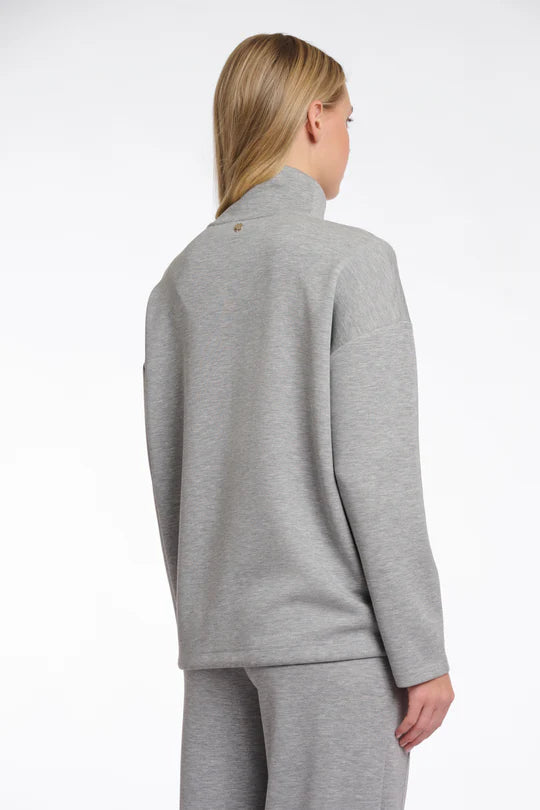 Dounia Sweatshirt w/Zipper by Rino & Pelle in Grey Melange