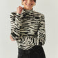 Laylani K. Blouse by Exquise in Black/Beige