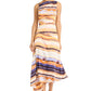 Asymmetrical Draped Midi Dress by Maggy London in Ivory Orange