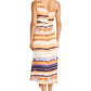 Asymmetrical Draped Midi Dress by Maggy London in Ivory Orange