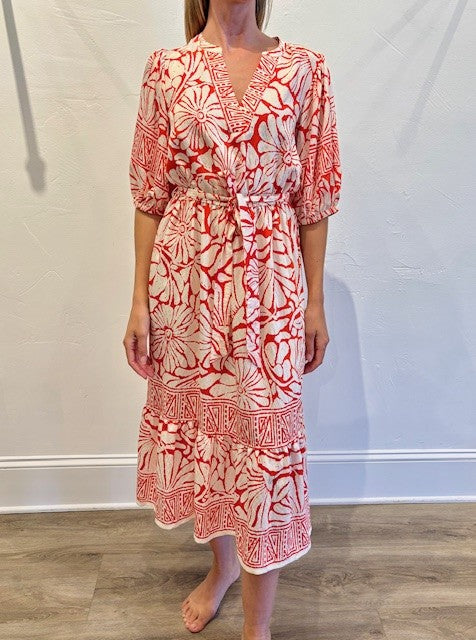 Dress by Olive Hill in Ivory/Orange