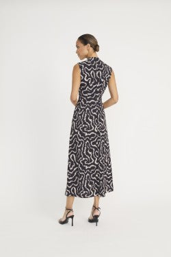 Midi Dress by Maggy London in Black/Tan