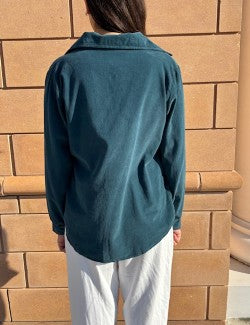 Long Sleeve Cord Top by SAGA in Teal