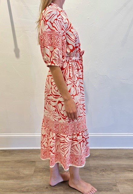 Dress by Olive Hill in Ivory/Orange