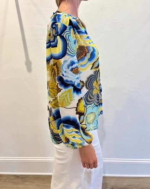 Top by Olive Hill in Blue/Gold