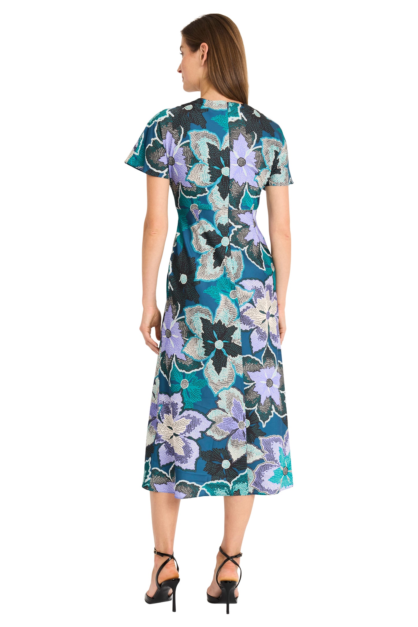 Floral Print Dress by Maggy London in Teal/Green