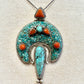 Vintage Tibetan Turquoise & Coral Pendant Necklace by Everything Tibetan