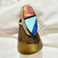Vintage Turquoise, Coral & Lapis Ring by Alzuni