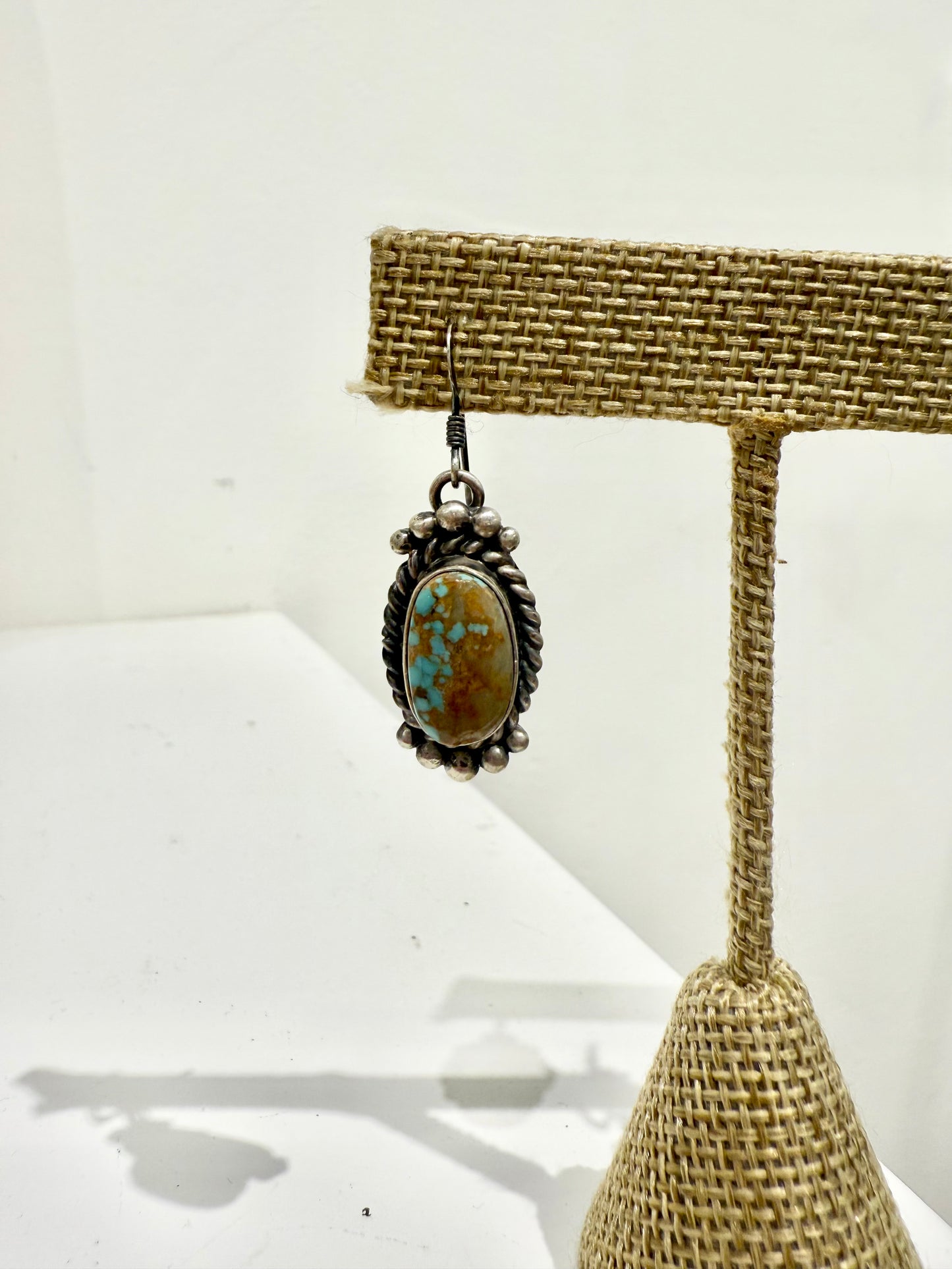 #8 Turquoise & Sterling Silver Earrings Handmade Native American Jewelry by Alzuni