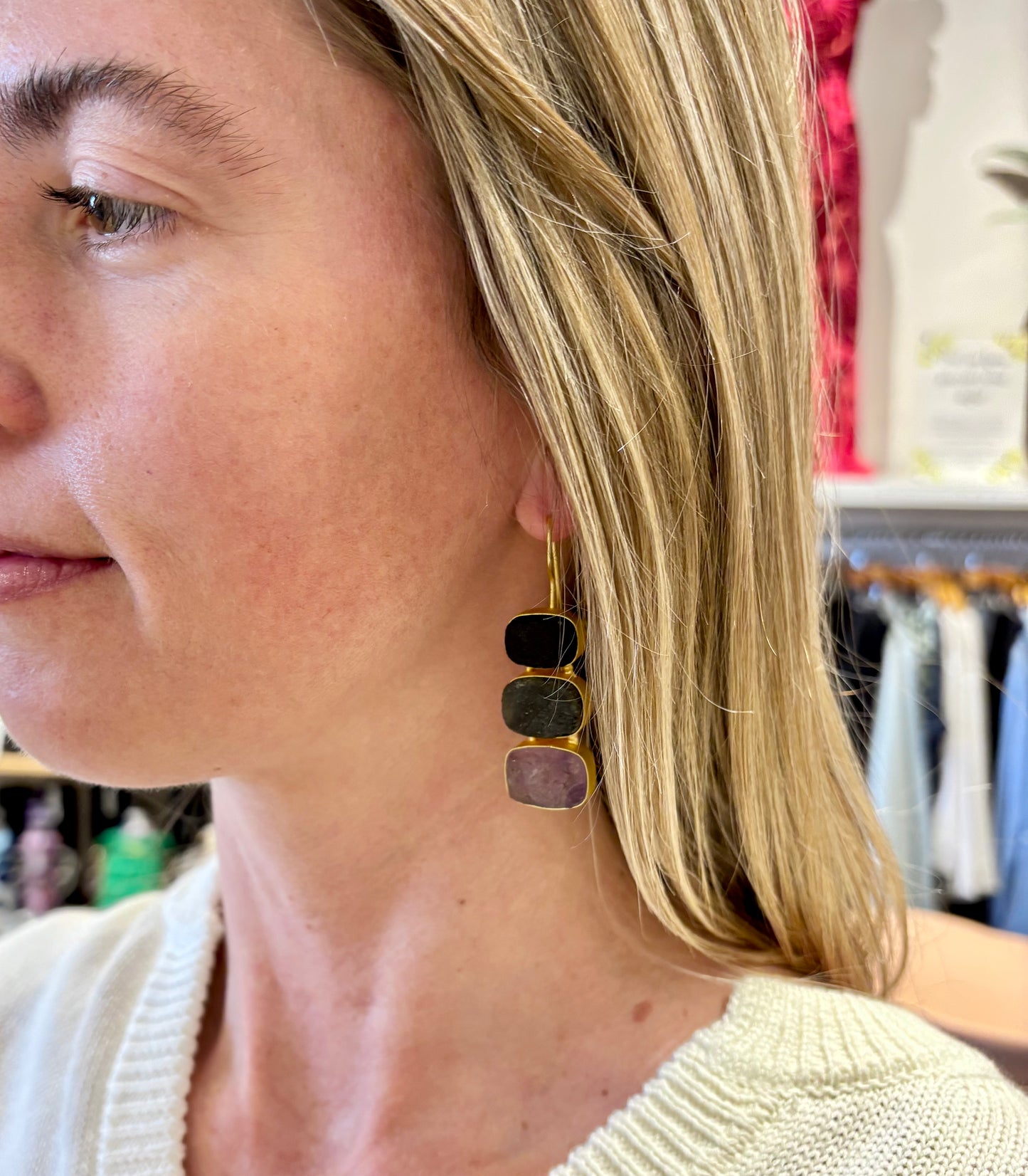Ratu Earrings by Texture in Gold