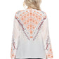 Charlize Embroidered Silk Blouse by Johnny Was in White