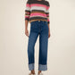 Elvira Striped Pullover Sweater by Kut from the Kloth in Brown and Pink