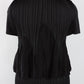Miuna Wave Plisse Top by Wild Cosmos in Black