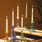 Set of six glass taper candle holders by Kalalou