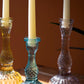 Set of six glass taper candle holders by Kalalou