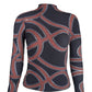 Ines Ribbon Print 3D Top by Wild Cosmos in Black Mix