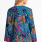 The Janie Favorite V-Neck Kimono Sleeve Tee by Johnny Was in Thalassa