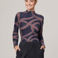 Ines Ribbon Print 3D Top by Wild Cosmos in Black Mix