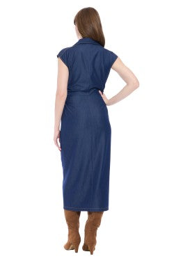 Chambray Dress by Maggy London in Indigo Blue