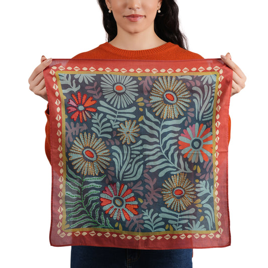 Scarf by Vismaya Scarves in Teal Blue