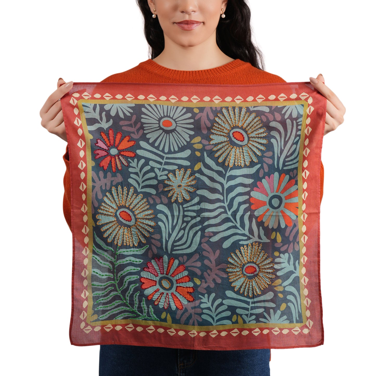 Scarf by Vismaya Scarves in Teal Blue