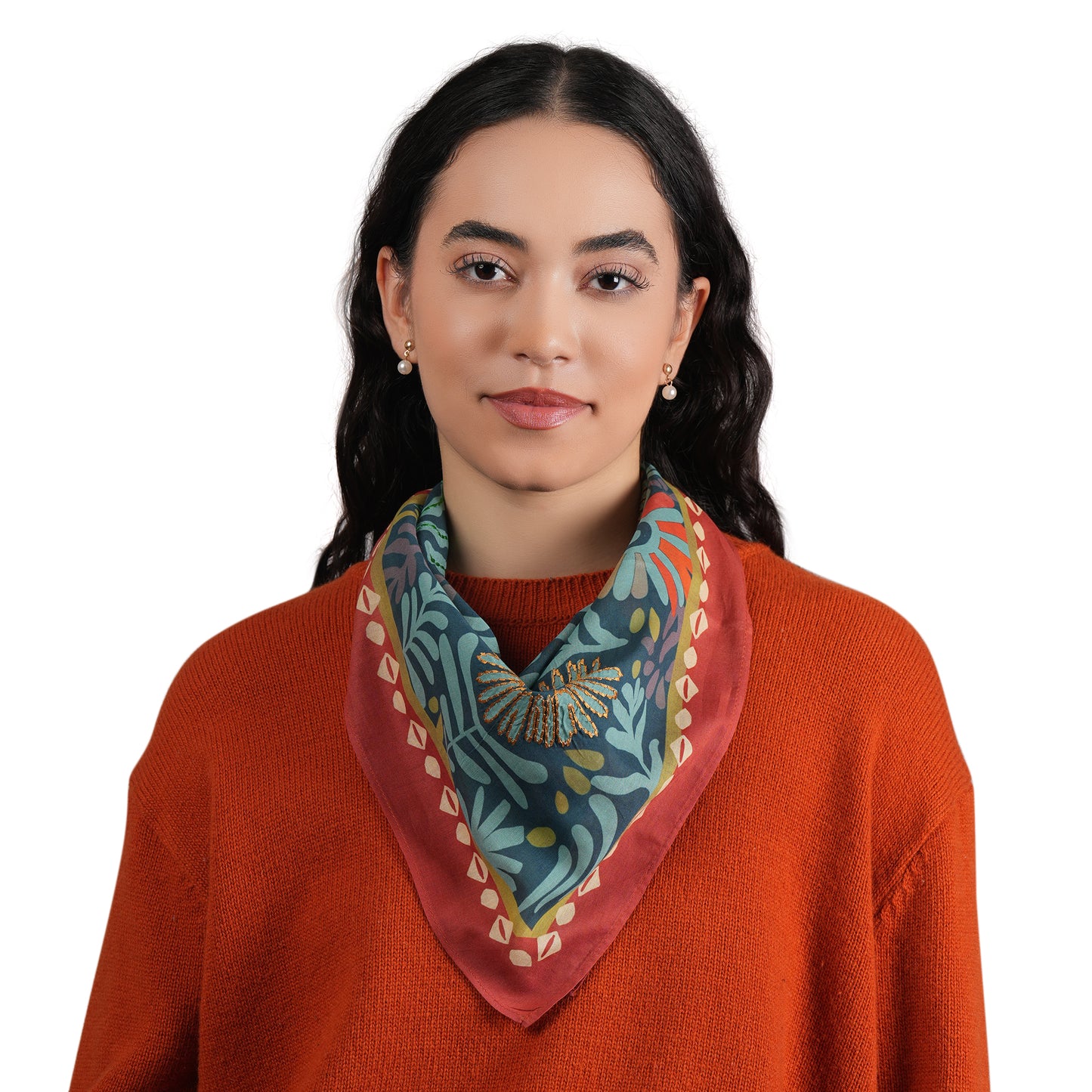 Scarf by Vismaya Scarves in Teal Blue