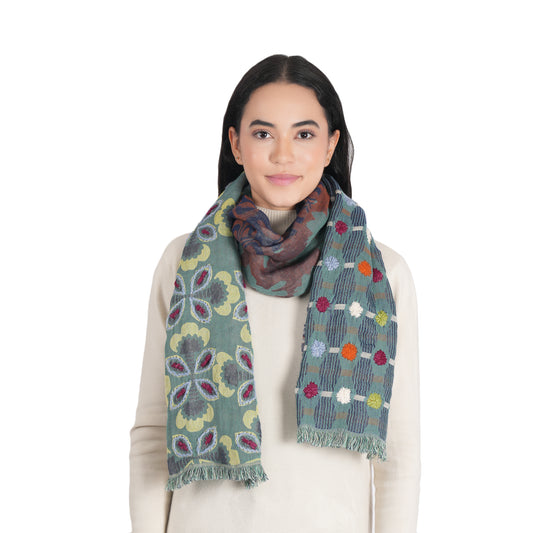 Scarf by Vismaya Scarves in Teal Blue