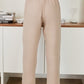 Drawstring Waistband Edge Stitch Detail by Milio Milano in Earth Beige